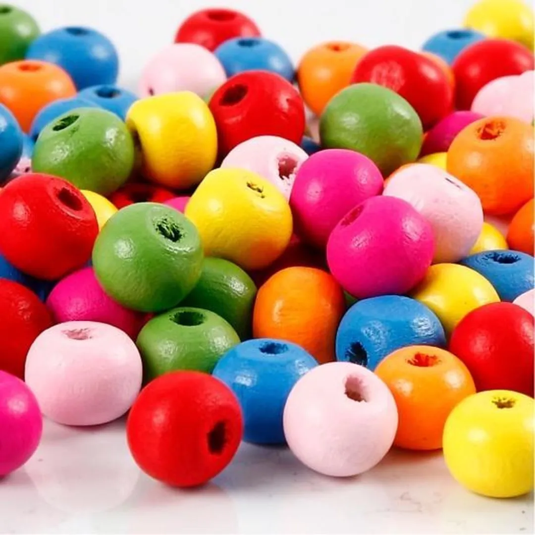 Creativ Company Houten Kralen 8mm - Multicolor - 90 Stuks
