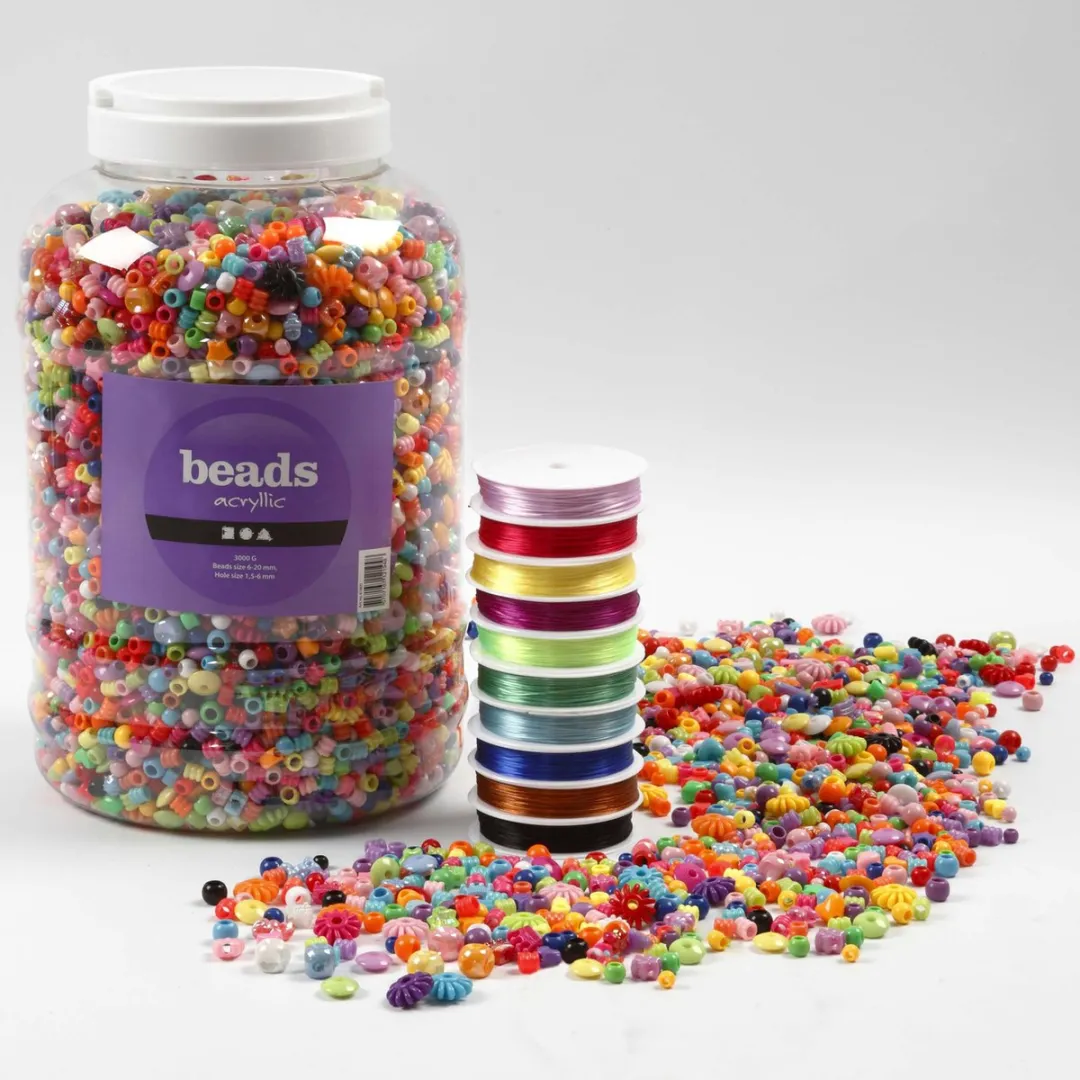 Creativ Company Plastic Kralen & Elastisch Koord