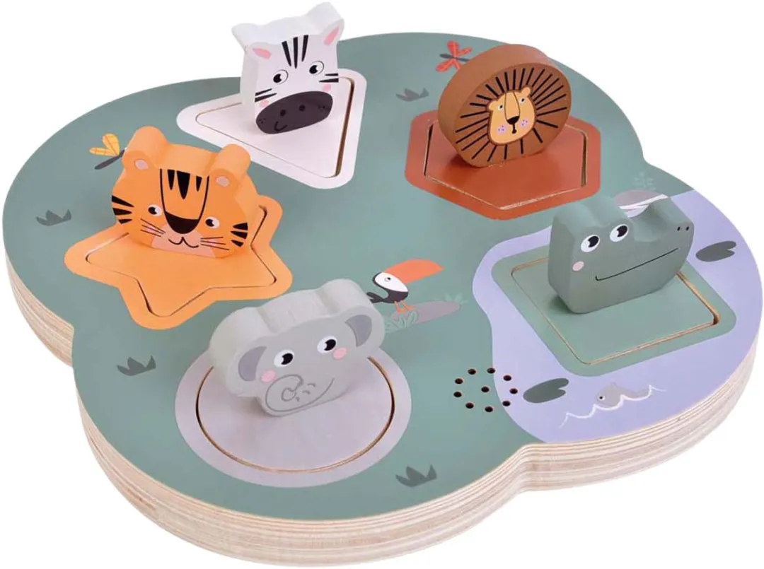 Small Foot 3D Dierengeluiden Puzzel Safari - 3 Stuks - Multi