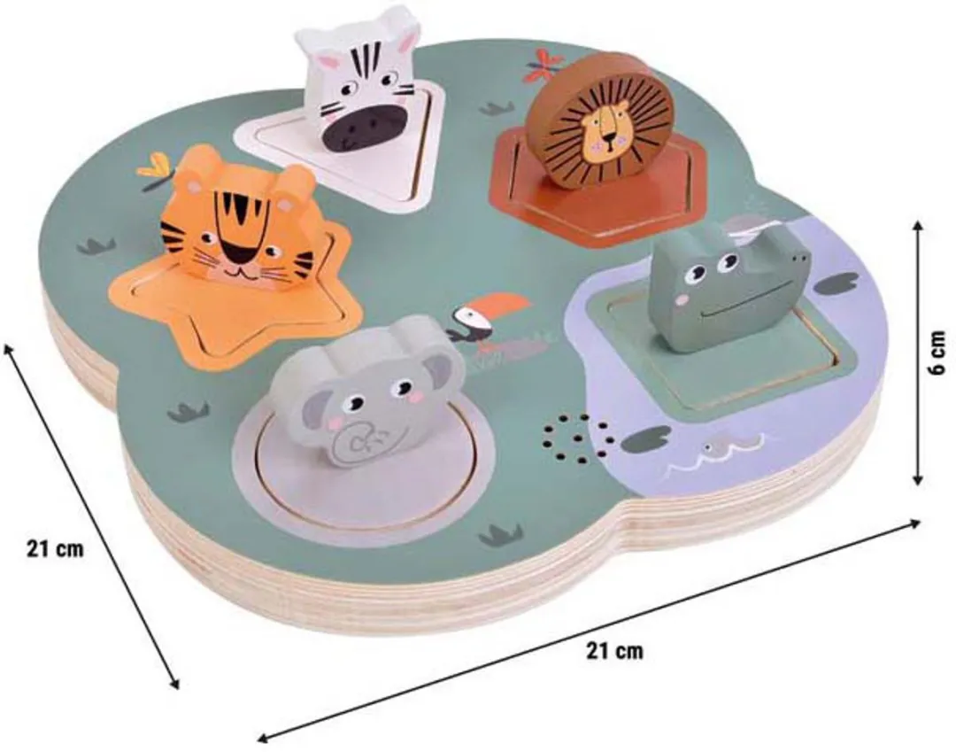 Small Foot 3D Dierengeluiden Puzzel Safari - 3 Stuks - Multi - afbeelding 6 van 6