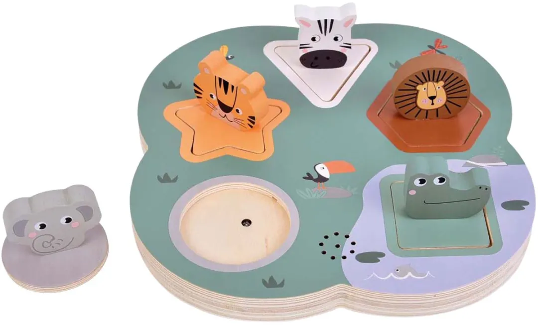 Small Foot 3D Dierengeluiden Puzzel Safari - 3 Stuks - Multi