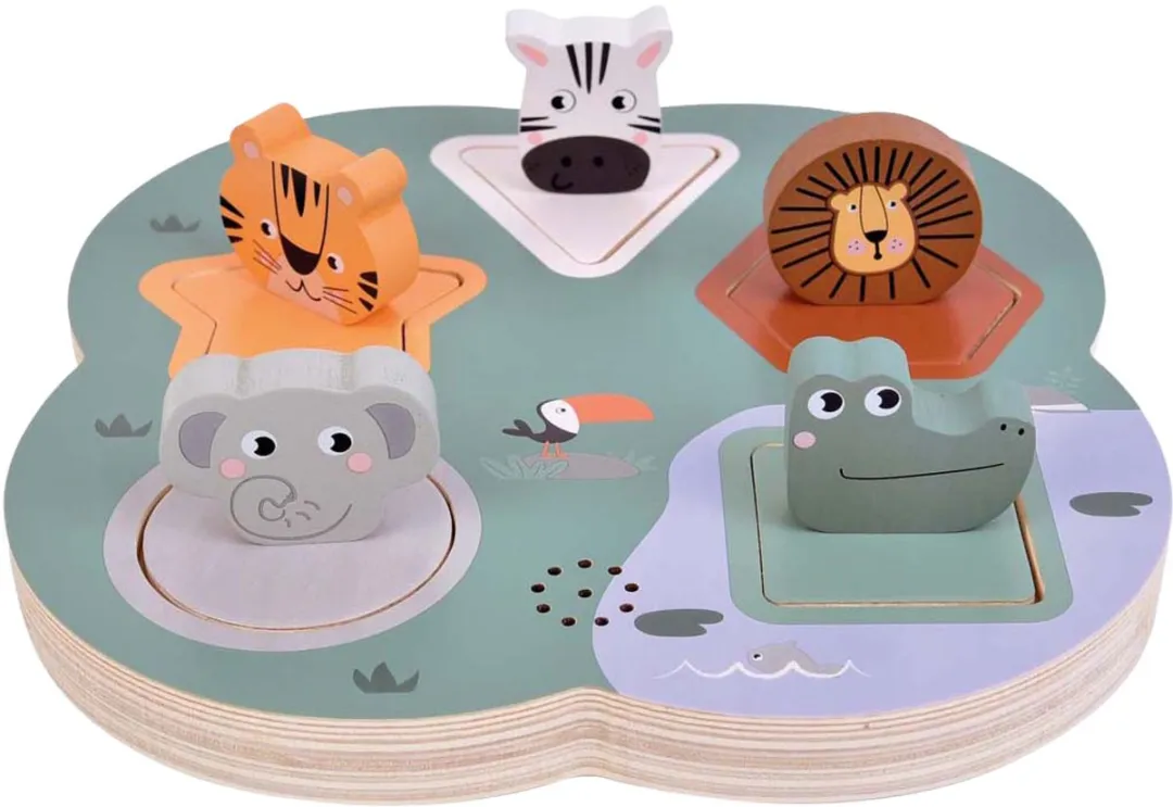 Small Foot 3D Dierengeluiden Puzzel Safari - 3 Stuks - Multi