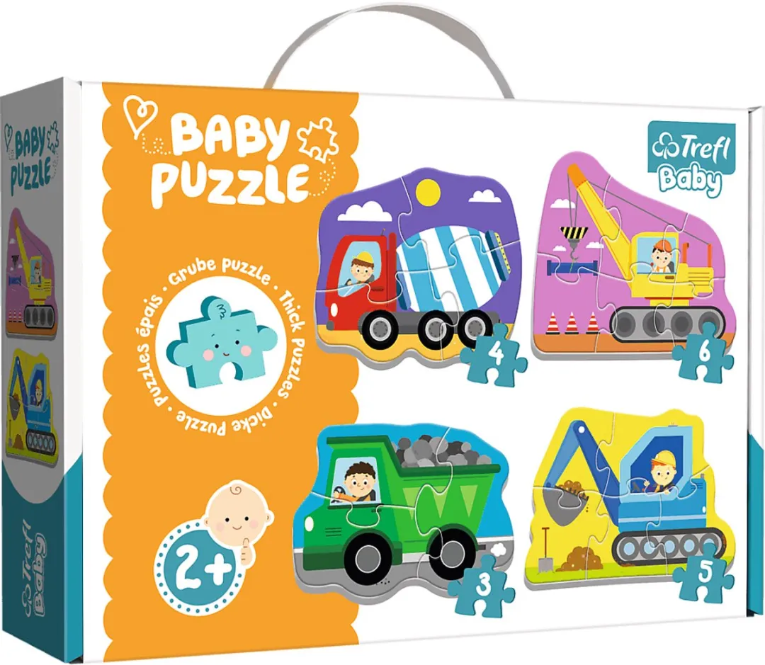 Trefl Baby Puzzel Voertuigen op de Bouwplaats 18 Stuks