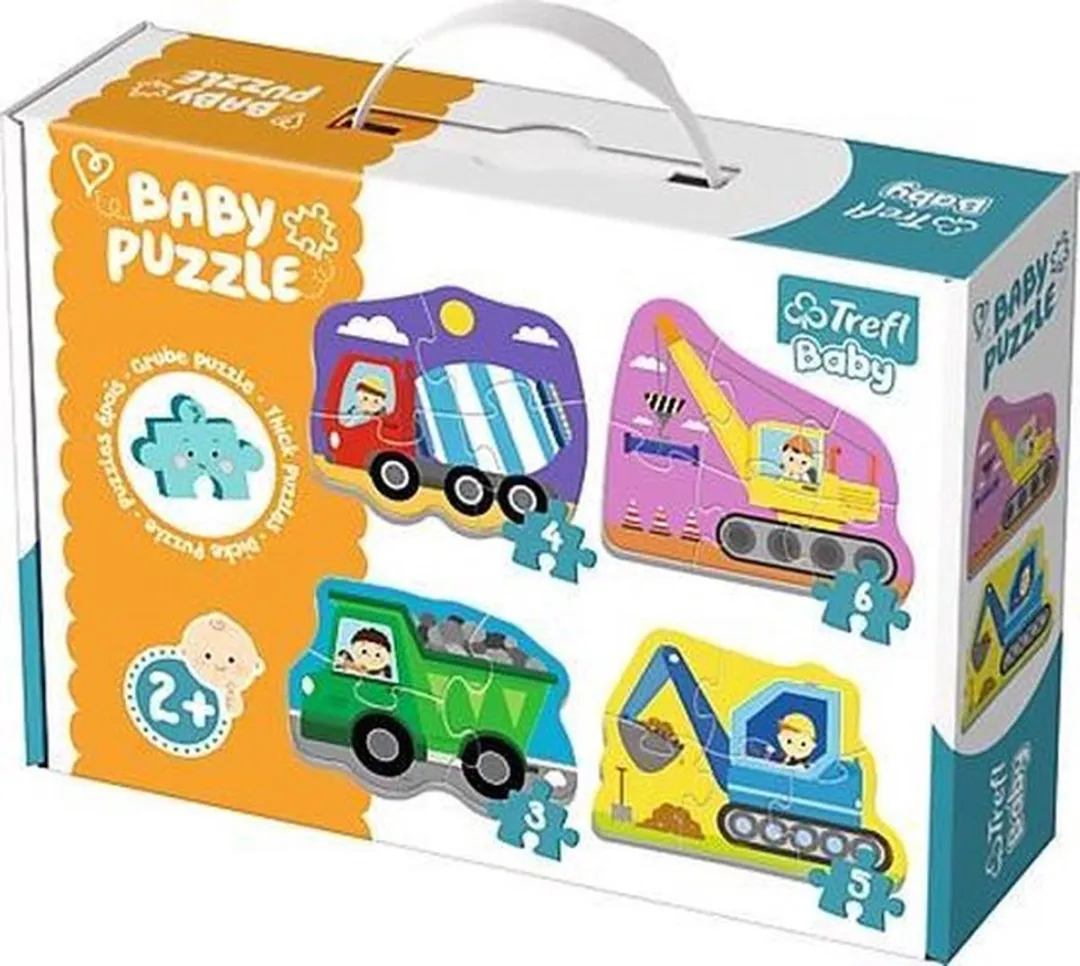 Trefl Baby Puzzel Voertuigen op de Bouwplaats 18 Stuks