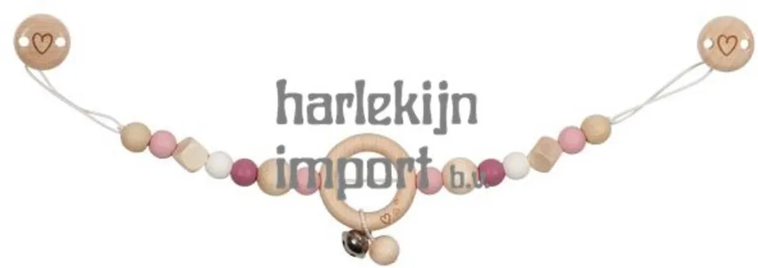 Goki Baby Kinderwagenspanner Hart Roos 40cm - Hout & Silicone