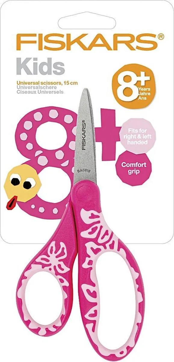 Fiskars Kinderschaar 15x8cm Roze