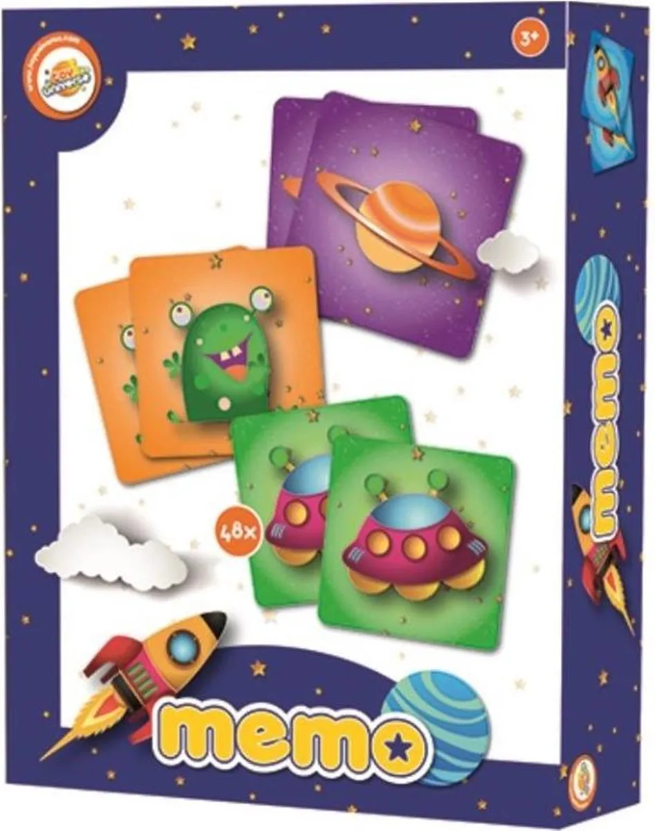 Toy Universe Memo Space - 48 Kaartjes Bonte Kleuren
