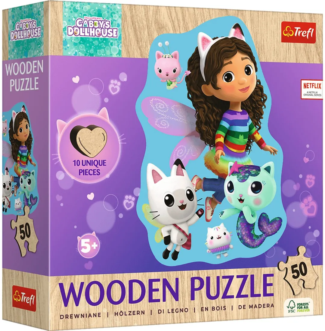 Trefl Houten Puzzel Gabby's Dollhouse 50 Stuks