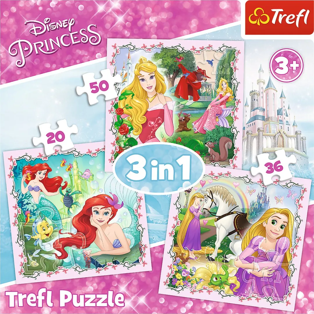 Trefl Princess 3-in-1 Puzzel 106 Stuks - 20/36/50