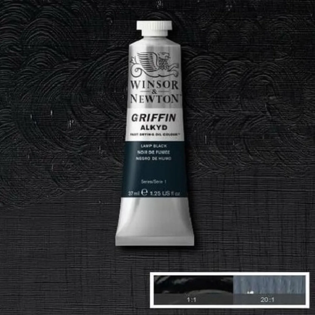 Winsor & Newton Griffin Alkyd Olieverf Lamp Black 337