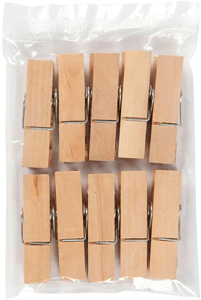 Creativ Company Midi Wasknijpers 10 Stuks - Naturel