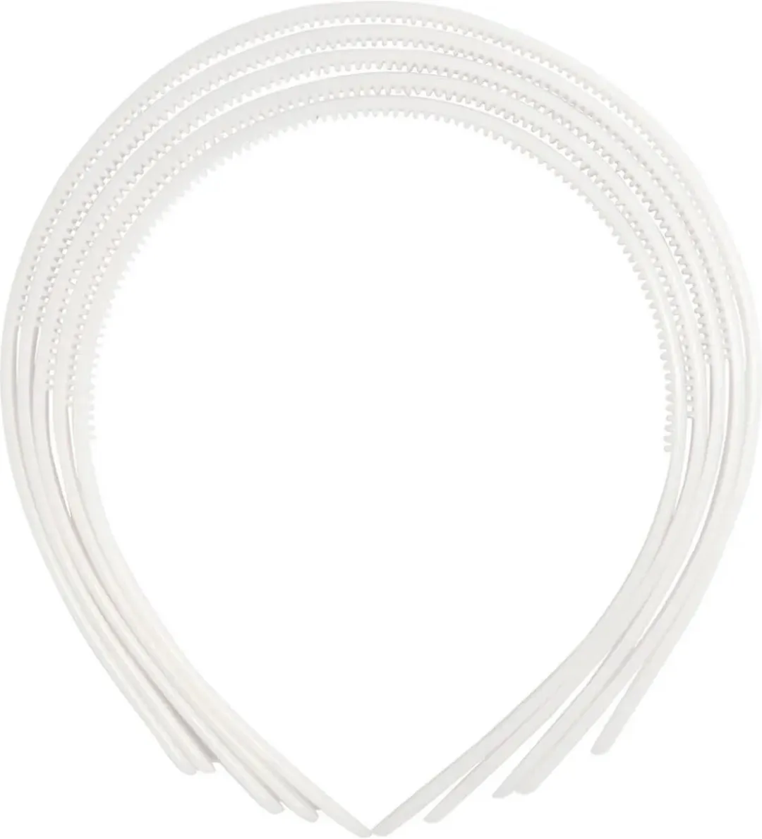 Creativ Company Plastic Haarbanden 8mm - Wit - 5 Stuks