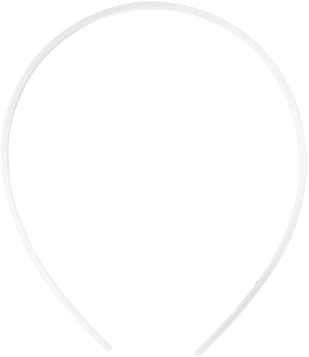 Creativ Company Plastic Haarbanden 8mm - Wit - 5 Stuks
