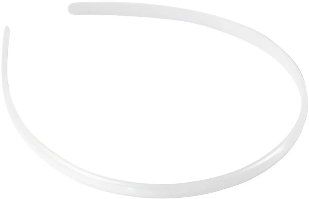 Creativ Company Plastic Haarbanden 8mm - Wit - 5 Stuks