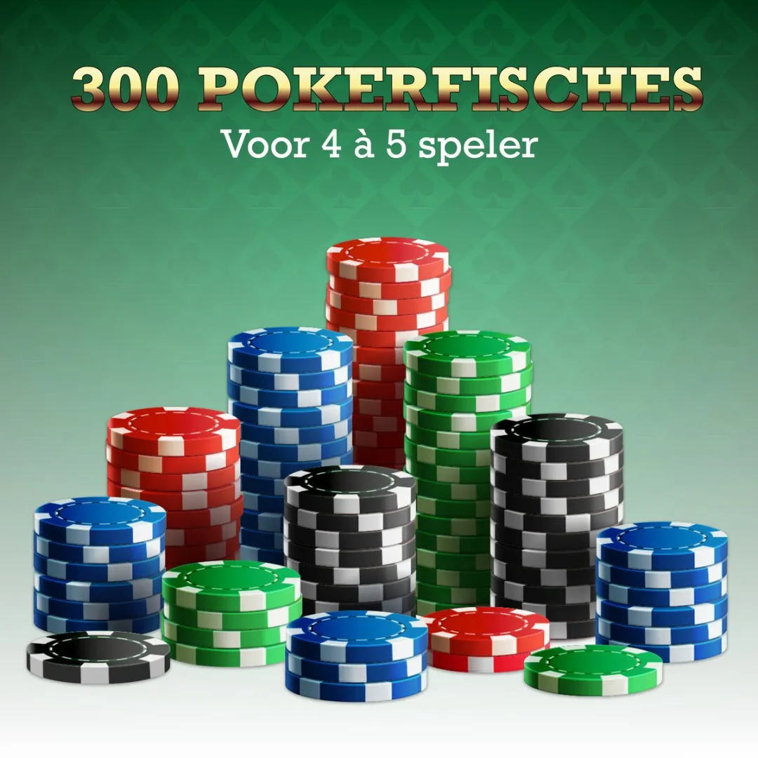 Eddy Toys Pokerset 300 Chips - 5 Personen - Aluminium Zilver