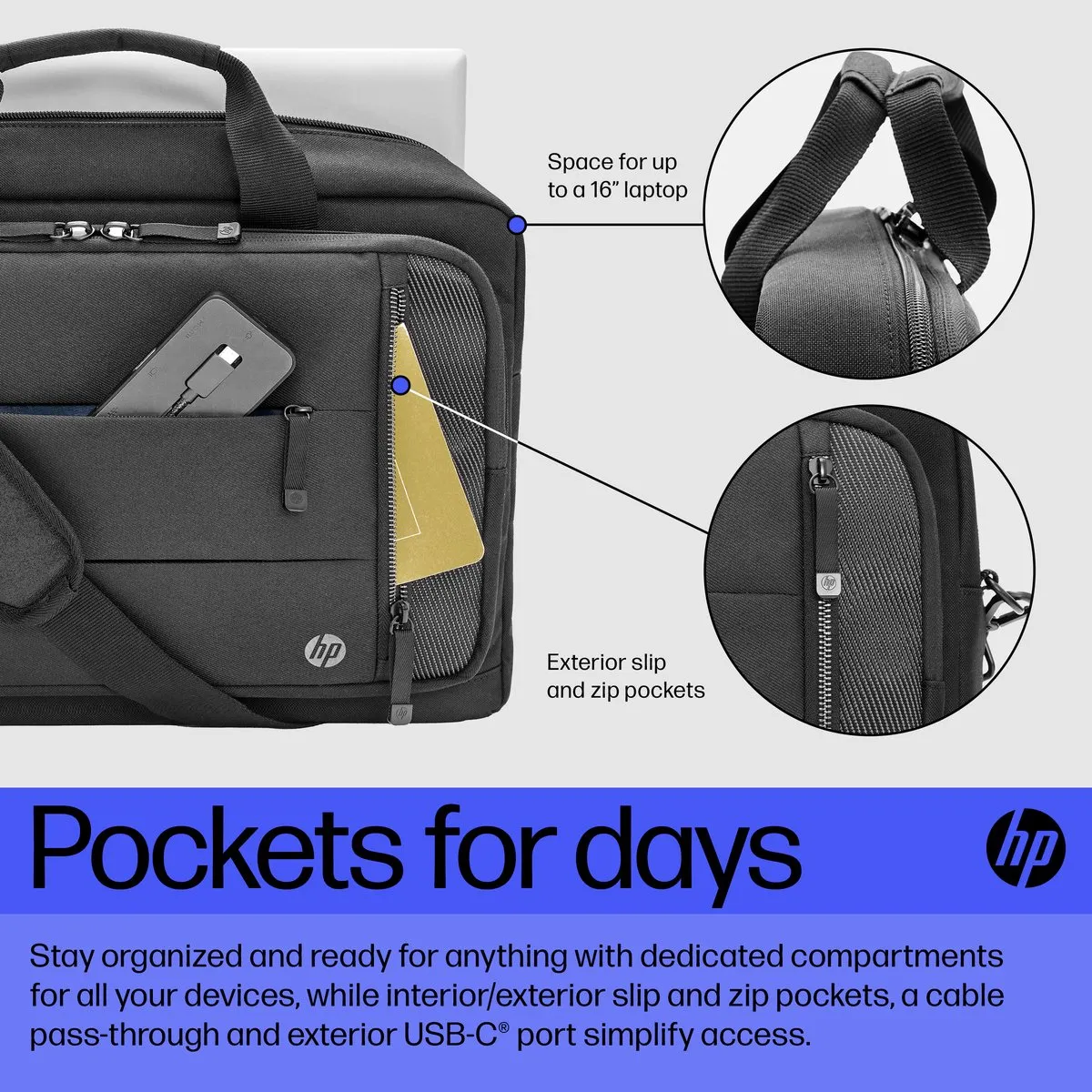 HP Renew Executive 16 inch Laptoptas - Zwart