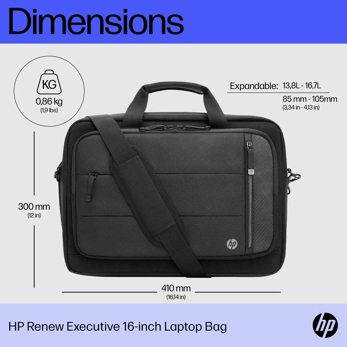 HP Renew Executive 16 inch Laptoptas - Zwart
