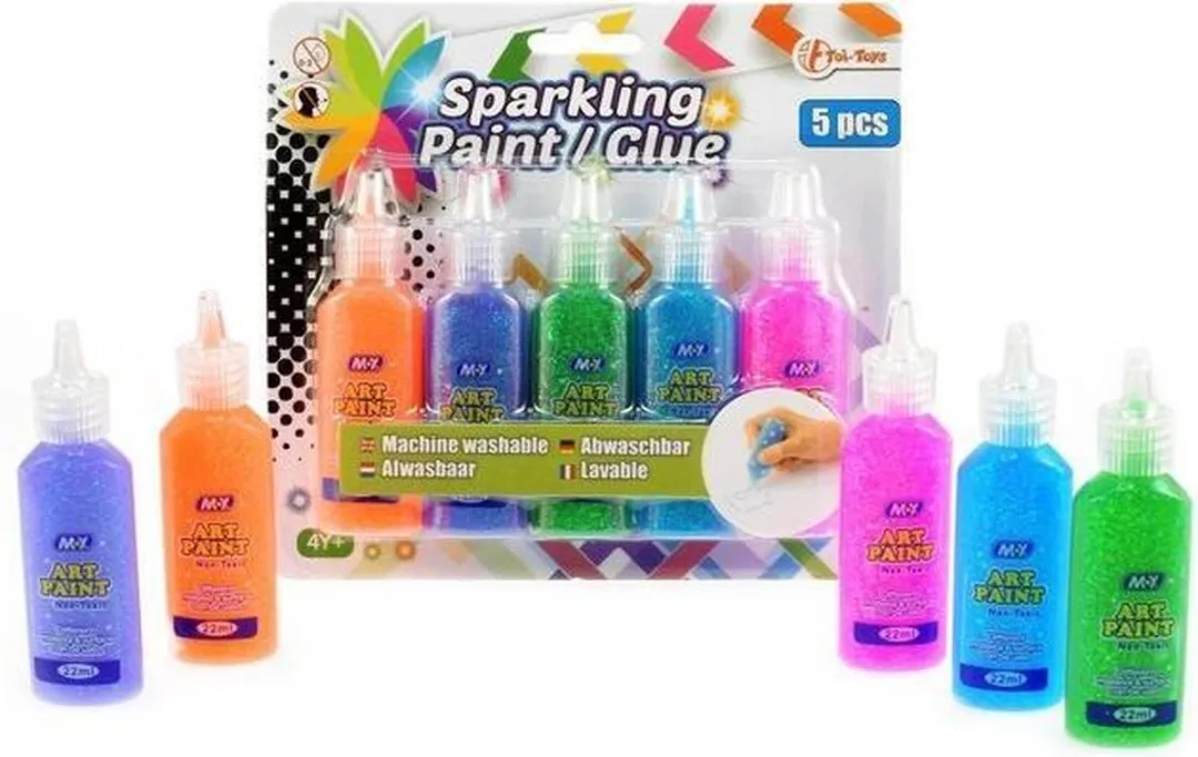 Toi-Toys Glitterlijmtubes 5 Stuks
