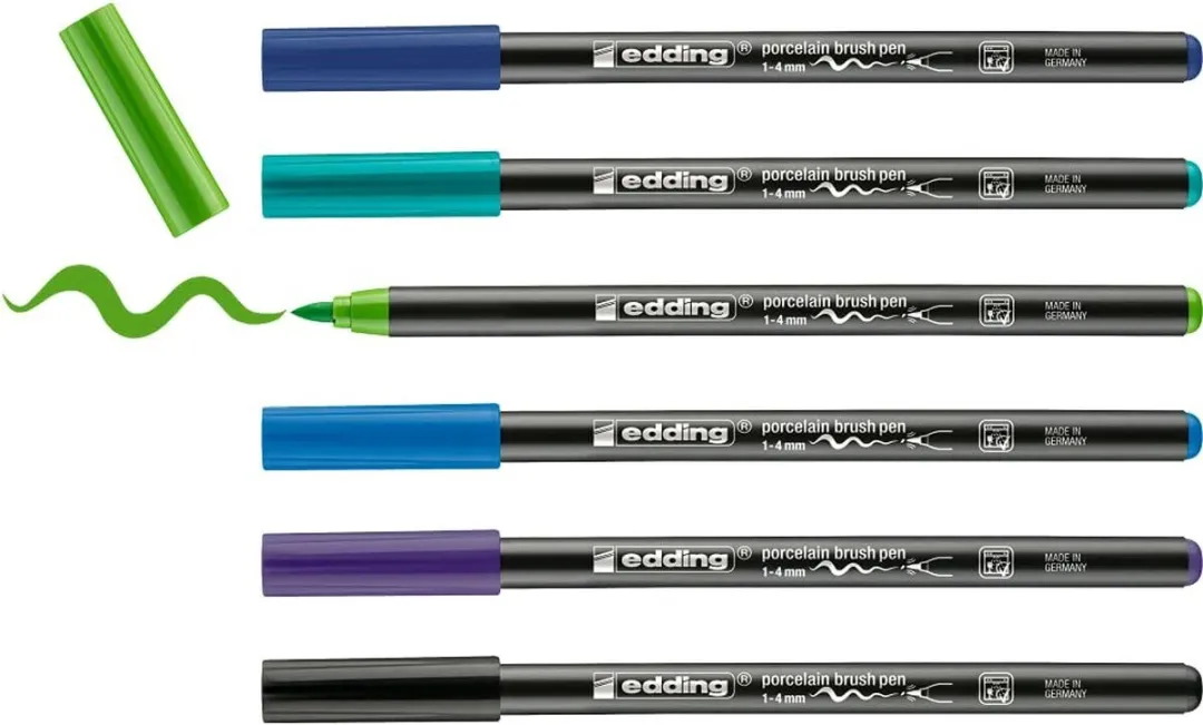 edding 4200 Porseleinstiften Koele Kleuren - 6 Stuks