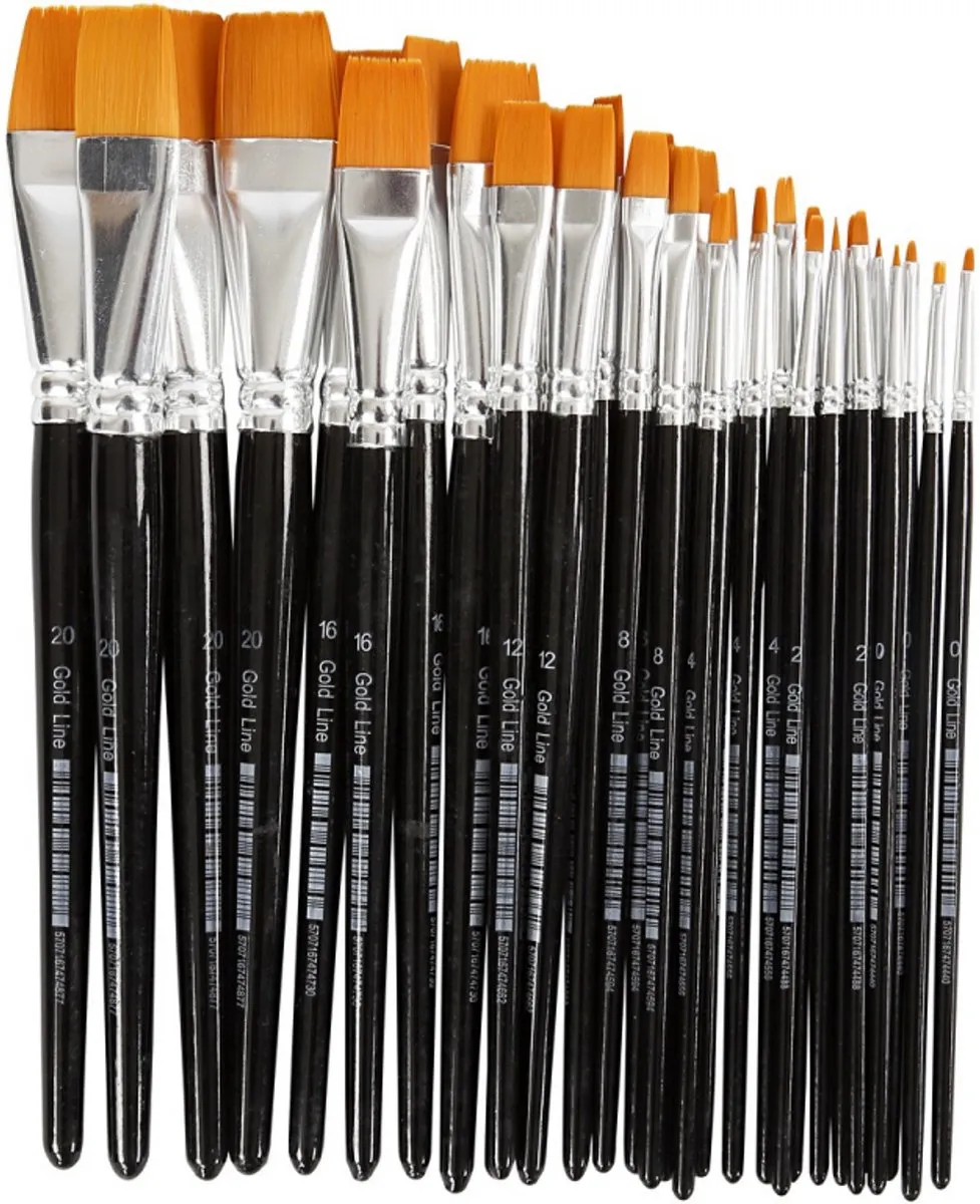 Creativ Company Gold Line Acrylpenselen Set 30 Stuks