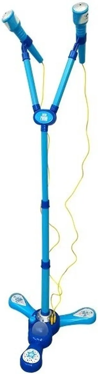 Lean Toys Kinder Karaoke Set - 2 Blauwe Microfoons - afbeelding 6 van 6