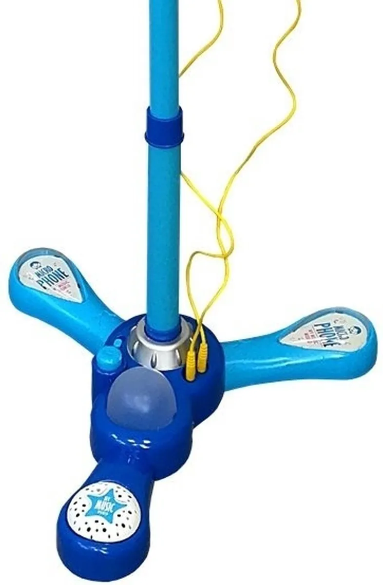Lean Toys Kinder Karaoke Set - 2 Blauwe Microfoons - afbeelding 5 van 6