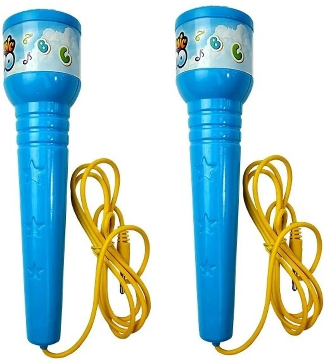 Lean Toys Kinder Karaoke Set - 2 Blauwe Microfoons - afbeelding 2 van 6