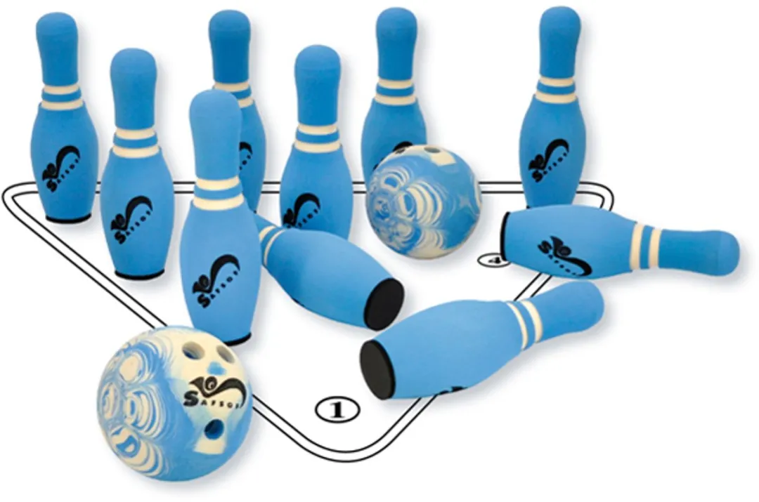Eduplay Bowlingset Zacht - Blauw/Wit