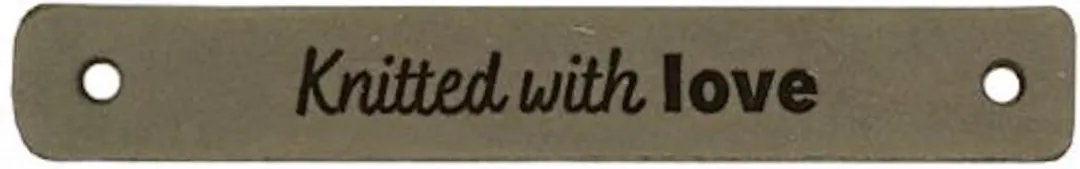 Durable Leren Labels Knitted with Love - 2 Stuks - Bruin