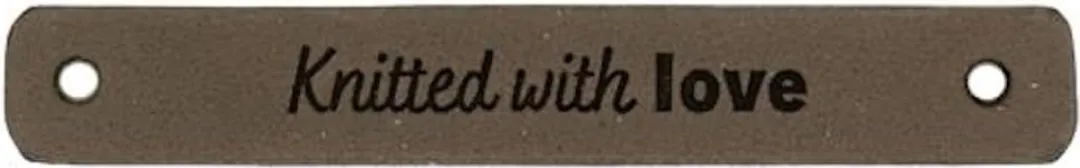 Durable Leren Labels Knitted with Love - 2 Stuks - Bruin