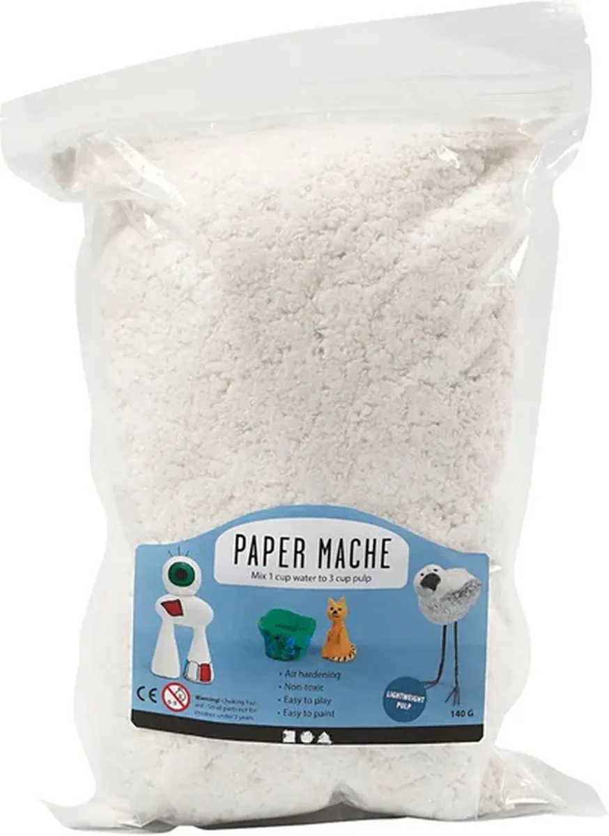 Creativ Company Papier-maché Pulp 140g - Wit - 140 Stuks