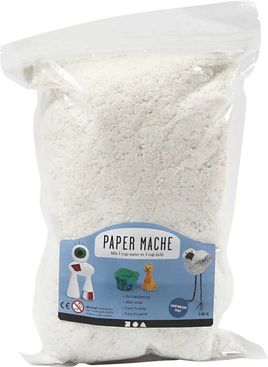 Creativ Company Papier-maché Pulp 140g - Wit - 140 Stuks
