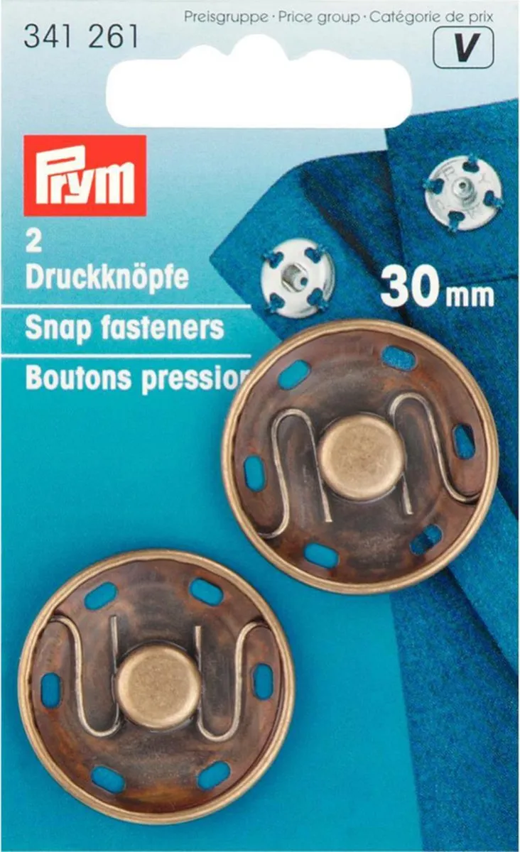 Prym Oudmessing Drukknopen 30mm
