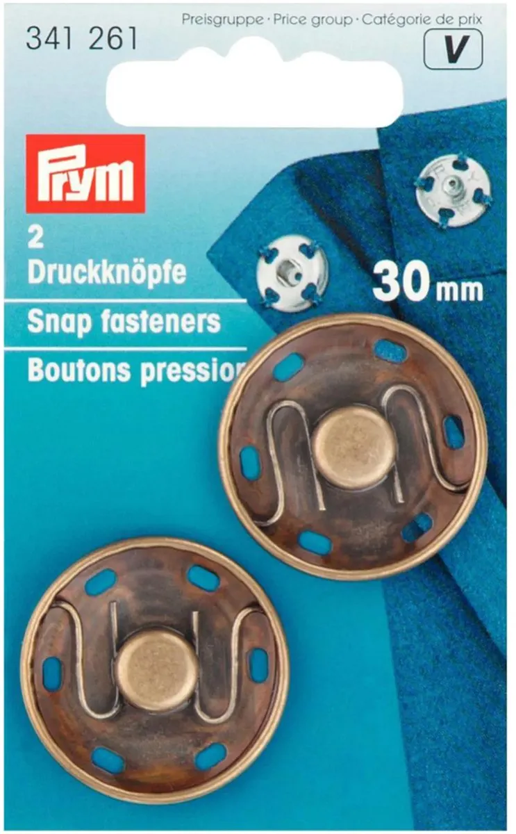 Prym Oudmessing Drukknopen 30mm - 2 Stuks - afbeelding 6 van 6