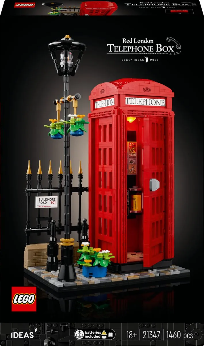 LEGO Ideas Rode Londense Telefooncel 21347