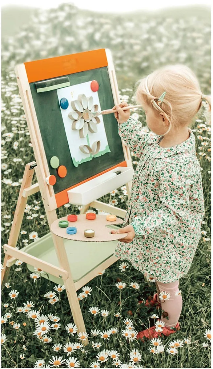 Small Foot Houten Krijt- en Magneetbord 7-delig - Groen/Rood