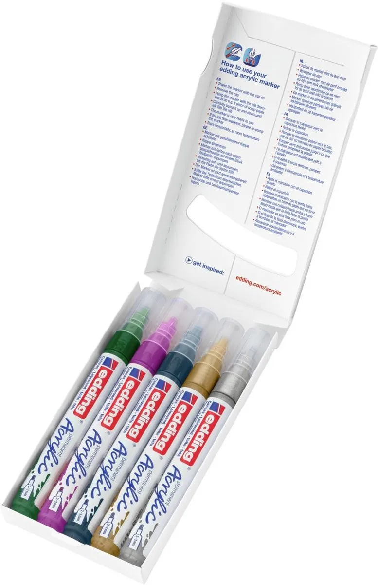 edding 5100 Acrylstiften Medium - 5 Kleuren