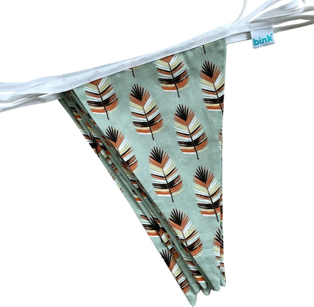 BINK Bedding Stoffen Slinger XXL - 10m 21 Vlaggetjes - Groen/Oranje/Zwart