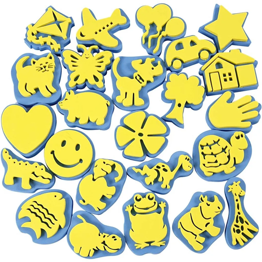 Creativ Company Foam Stempels - 24 Stuks Multicolor