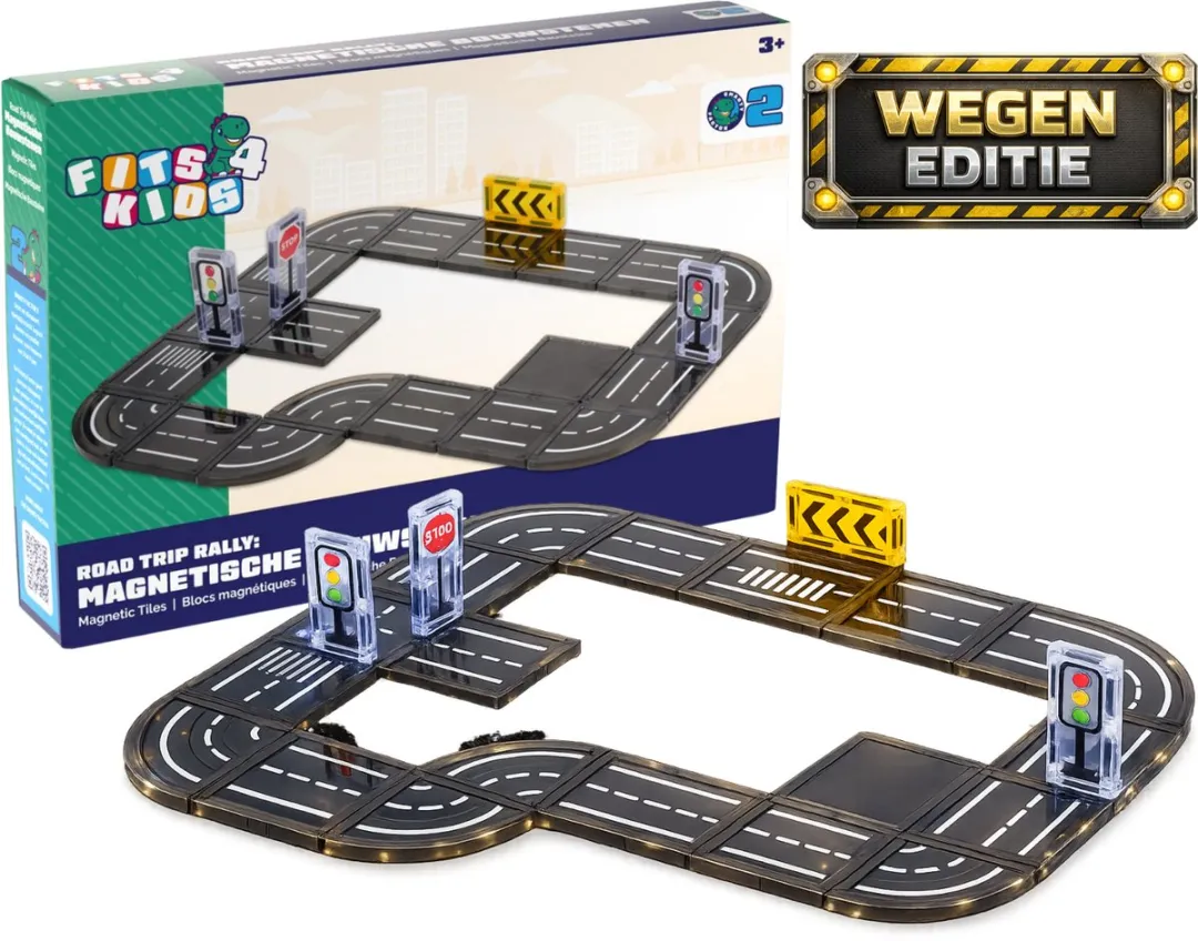 Fits4kids Magnetic Tiles Road Trip Rally 24-delig