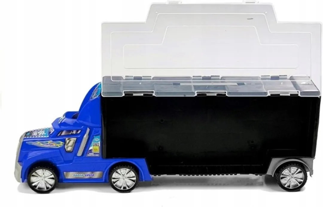 Lean Toys Vrachtwagen Speelgoedset Blauw - 6 Auto's