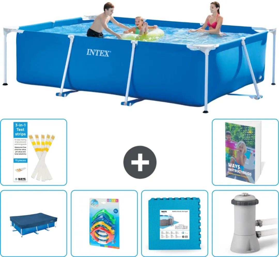 Intex Frame Zwembad 300x200x75cm Blauw - 7-delig