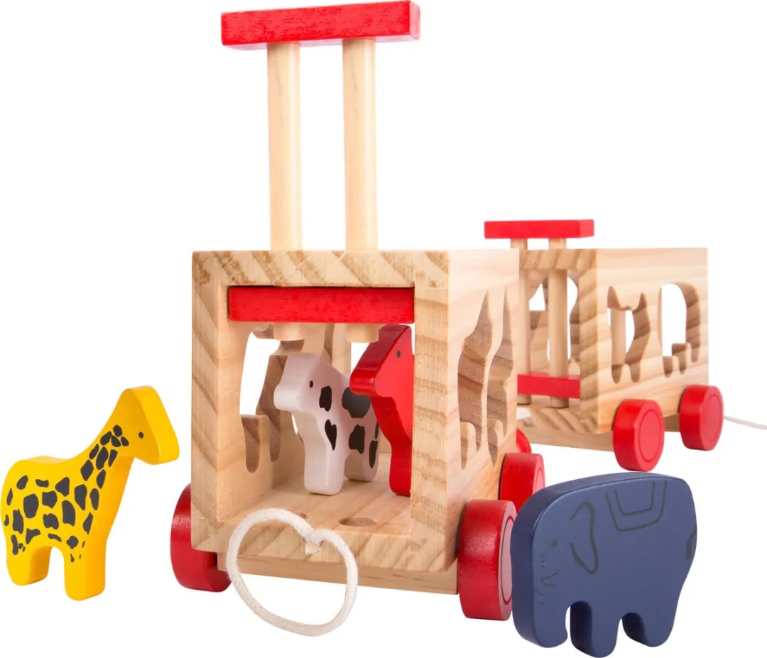 Small Foot Houten Dierentuintrein - Bruin