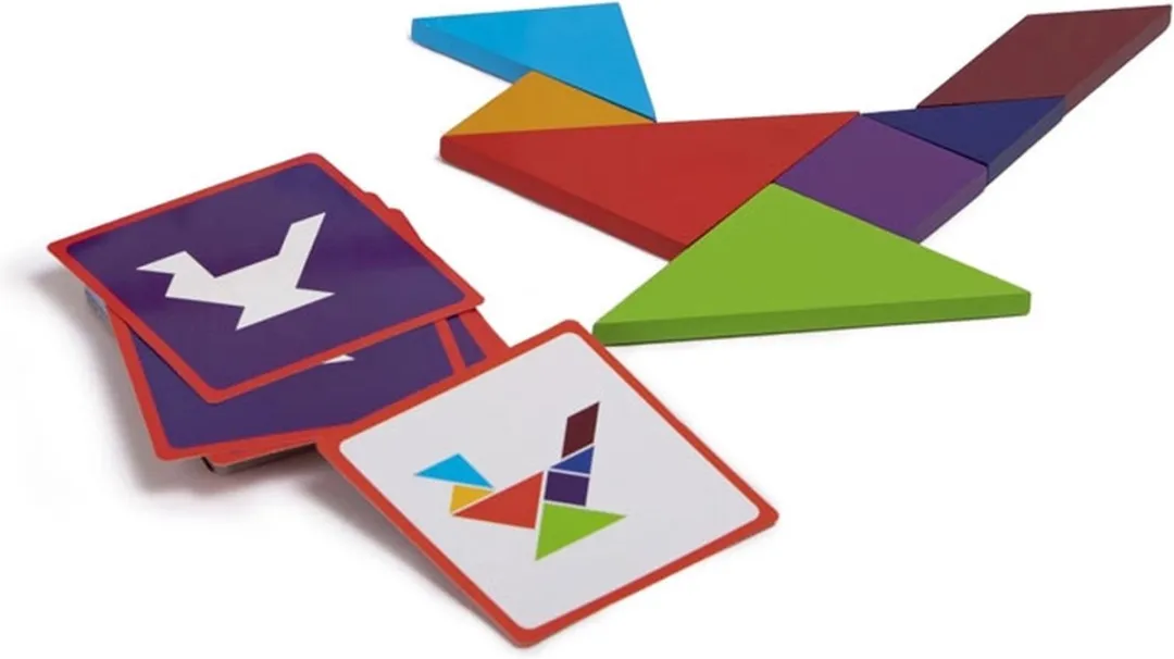 Eurekakids Magneet Tangram Hout - 45 Opgaven - Multi