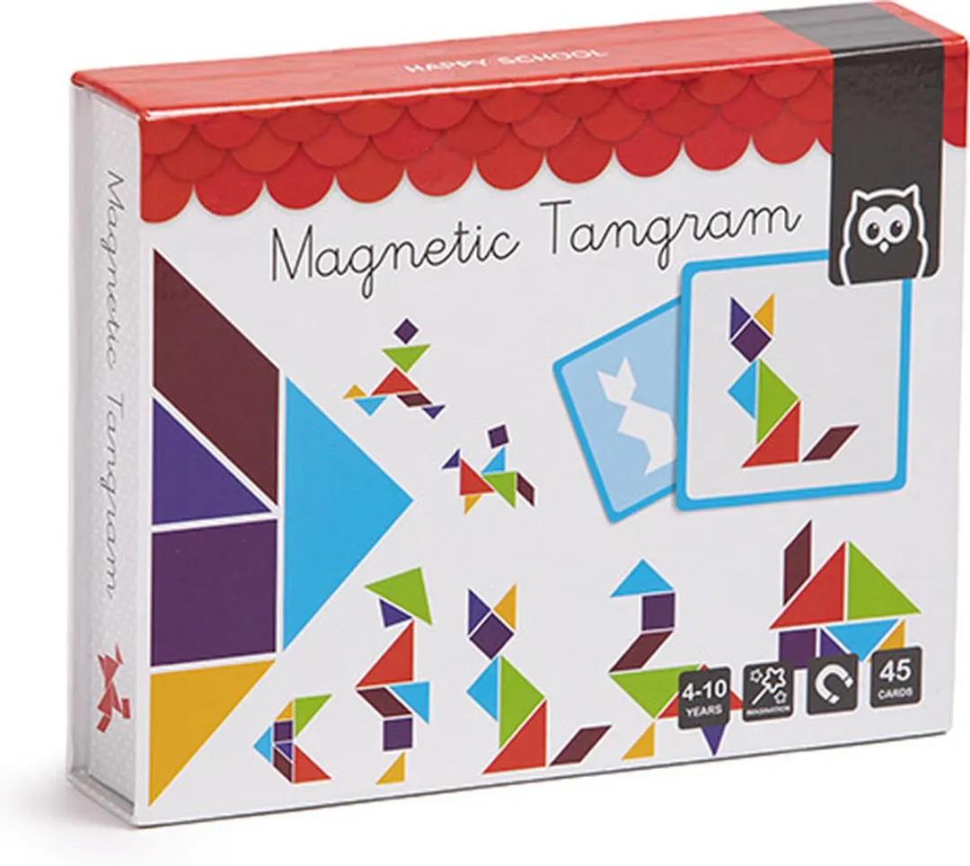 Eurekakids Magneet Tangram Hout - 45 Opgaven - Multi
