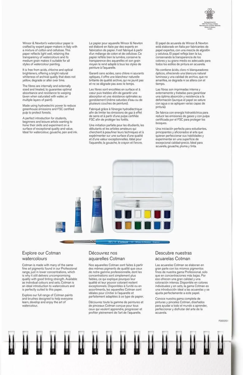 Winsor & Newton Classic Aquarelpapier Spiraalblok A3 - 12 Vel 300g/m²