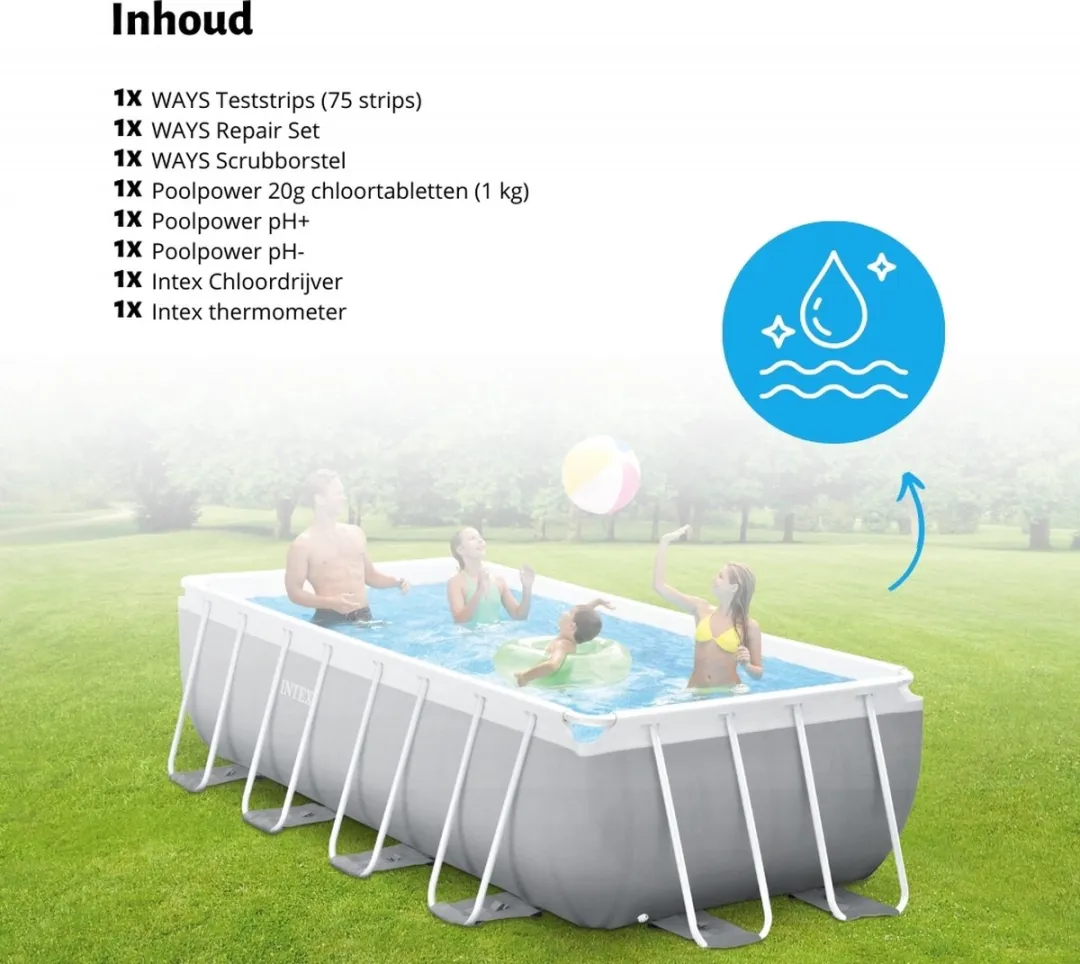 Intex Ovaal Prism Frame Zwembad 610x305x122cm - Grijs - 18.202L