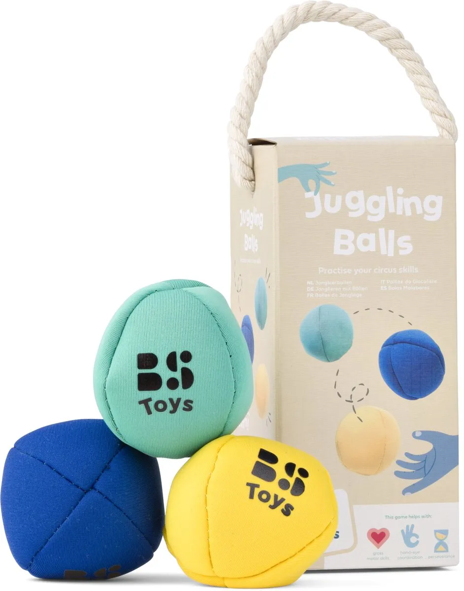 BS Toys Jongleerballen 6cm - 3 Stuks - Groen/Blauw/Geel