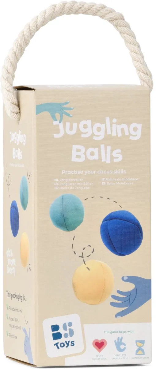 BS Toys Jongleerballen 6cm - 3 Stuks - Groen/Blauw/Geel