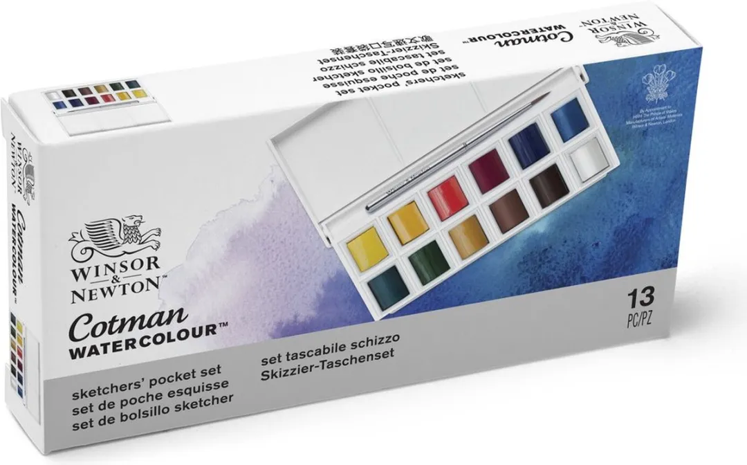 Winsor & Newton Cotman Sketchers’ Pocket Aquarelset 12 Kleuren - 12ml